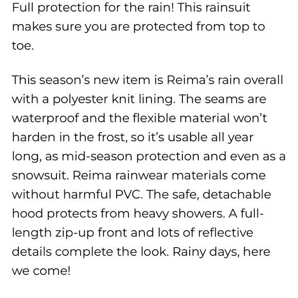 Reima rain suit 4T - Picture 3 of 10